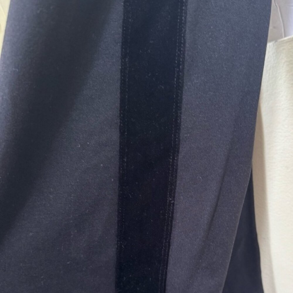 Hue Ponte Velvet Tuxedo Stripe Pants Pull On Slimming Straight Leg Minimalist M - Picture 6 of 10